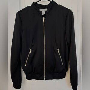 Black Satin Zip up sweater